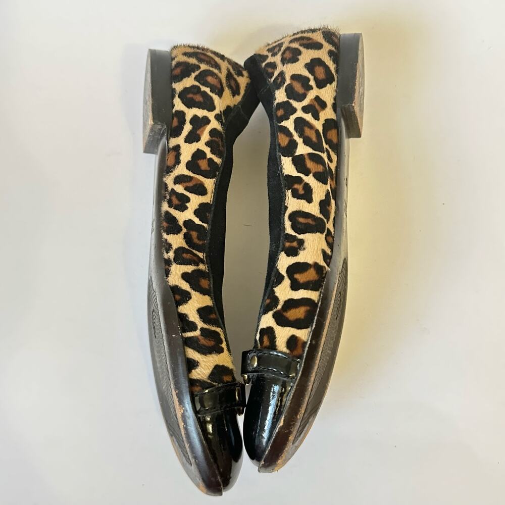 AGL Monika Ballet Flat Shoes Leopard Suede Calfskin Cap Toe - Picture 4 of 9